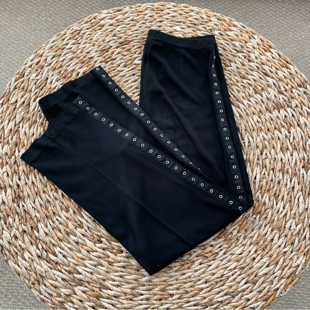 Misook Black Women's Pants with Eyelet Detail